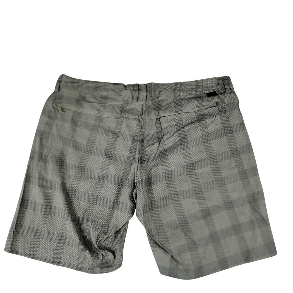 NorthFace Plaid Short 40 Men Nylon Flat Front Gray 9" Preppy Performance Stretch - Picture 2 of 12